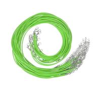 PATIKIL 16"x0.08" Necklace Cord, 20 Pcs Waxed Leather Necklace String Rope Bulk with Clasp for Jewelry Making Supplies Beading Supplies Pendants Bracelet Chains, Light Green
