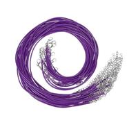 PATIKIL 16"x0.08" Necklace Cord, 20 Pcs Waxed Leather Necklace String Rope Bulk with Clasp for Jewelry Making Supplies Beading Supplies Pendants Bracelet Chains, Dark Purple