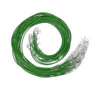 PATIKIL 16"x0.08" Necklace Cord, 20 Pcs Waxed Leather Necklace String Rope Bulk with Clasp for Jewelry Making Supplies Beading Supplies Pendants Bracelet Chains, Dark Green