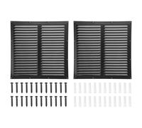 PATIKIL 16"x16" Aluminum Gable Vent, 2Pcs Exterior Wall Outlet Vent Square Soffit Vents HVAC Louver Air Grille with Built-in Screen for House Attic Garage Ceiling, Black