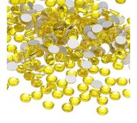 PATIKIL 1600Pcs SS16 Round Flatback Crystal 3.8-4.0-mm Glass Rhinestones Gems Diamonds for DIY Crafts Clothes Shoes Nail Art Decoration, Yellow