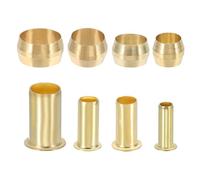 PATIKIL 160Pcs Brass Compression Fittings Assortment Kit, 1/4" 5/16" 3/8" 1/2" Compression Sleeves Ferrules and Insert for Connecting Air, Fuel, Water, Oil and Inert Gases Lines