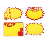 PATIKIL 160pcs Star Burst Signs, 7x5.5in Blank Star Burst Signs Price Tag Stickers Pricing Tags Fluorescent Neon Paper for Sign Retail Store, Sale,Thumbs Up,Blank,New!