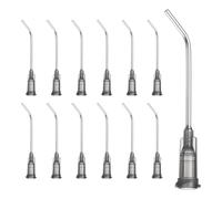 PATIKIL 16Ga Angled Dispensing Needles, 25Pcs 1.5Inch 45° Curved Industrial Blunt Tip Dispensing Needle Tips with Luer Lock Needle for Refilling Liquid Inks Adhesive Glue Oil, Gray