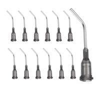 PATIKIL 16Ga Angled Dispensing Needles, 25Pcs 1Inch 45° Curved Industrial Blunt Tip Dispensing Needle Tips with Luer Lock Needle for Refilling Liquid Inks Adhesive Glue Oil, Gray