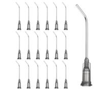 PATIKIL 16Ga Angled Dispensing Needles, 66Pcs 1.5Inch 45° Curved Industrial Blunt Tip Dispensing Needle Tips with Luer Lock Needle for Refilling Liquid Inks Adhesive Glue Oil, Gray