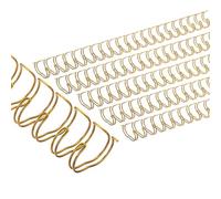 PATIKIL 16mm (5/8") Double Loop Wire Binding Combs, 50 Pcs Metal Twin Loop Binding Coils 140 Sheet Capacity 2:1 Pitch 21 Ring Binding Spines, Gold Tone