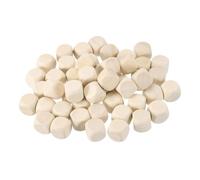 PATIKIL 16mm Blank Wooden Dice, 50 Pack Unfinished Wooden Blocks 6 Sided Wood Cube with Rounded Corners Square Wood Blocks for DIY Craft Projects, Beige