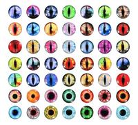 PATIKIL 16mm Dragon Eyes, 100 Pcs Round Glass Eyes Animals Crochet Eyes for Clay Doll Making Craft DIY Findings Jewelry Making, Mixed Color
