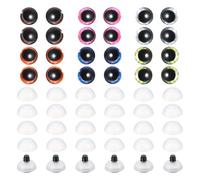PATIKIL 16mm Flash Safety Eyes, 36 Pcs Moon Doll Eyes Realistic Colorful Crocheting Safety Eyes for Decor Crochet Accessories Dolls Craft Halloween, 6 Colors