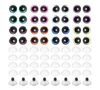 PATIKIL 16mm Flash Safety Eyes, 64 Pcs Moon Doll Eyes Realistic Colorful Crocheting Safety Eyes for Decor Crochet Accessories Dolls Craft Halloween, 8 Colors