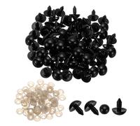 PATIKIL 16mm Safety Eyes, 200 Pcs Plastic Craft Eyes with Washers Safety Eyes for Stuffed Animals Crochet Toys Dolls DIY Craft Making, Black