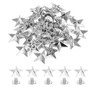PATIKIL 16mm Star Rivets, 25 Sets Leather Rivets Studs Rivets Double Cap Spikes Rivet for Leather Crafting for Decor Repair DIY Clothing Belts Bags Shoes, Silver Tone