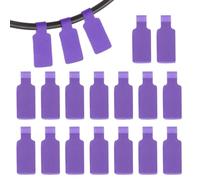 PATIKIL 16Pcs Cable Labels Tags, 1.8" Write on Wire Tags Cord Labels Hook Loop Rectangle Cable Ties for Electronics Organize Wire Classify Identification Management, Purple
