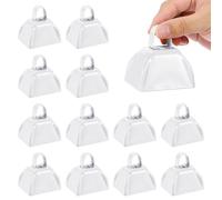 PATIKIL 16pcs Cow Bells for Football Games, 3inch Cowbells for Sporting Events Bulk Loud Noise Makers Metal Cow Bell with Handle for Cheering Competition Marathon Wedding, Black