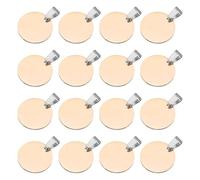 PATIKIL 16Pcs Metal Stamping Blanks, 20mm Round Stamping Name Tags Stainless Steel Blanks Metal Plate with Hole for Laser Engraving Stamping Dog Tags Keychain Making, Rose Gold