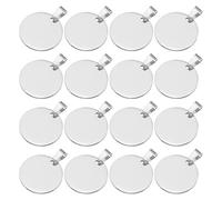 PATIKIL 16Pcs Metal Stamping Blanks, 25mm Round Stamping Name Tags Stainless Steel Blanks Metal Plate with Hole for Laser Engraving Stamping Dog Tags Keychain Making, Silver Tone