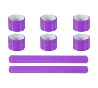 PATIKIL 16Pcs Reflective Arm Bands, 11.8" High Visibility Bands Reflector Running Gear Snap Bracelet for Night Walking Running Cycling, Purple (Arc)