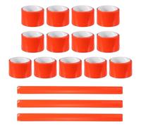PATIKIL 16Pcs Reflective Arm Bands, 15.7" High Visibility Bands Reflector Running Gear Snap Bracelet for Night Walking Running Cycling, Orange (Square)