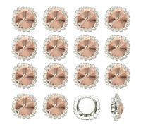 PATIKIL 16Pcs Rhinestone Buttons, Flatback Sew on Rhinestones with Crystals Glass Metal Base Claw Gems for Crafts Clothes Shoes Hats Bags, Water Red