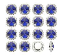 PATIKIL 16Pcs Rhinestone Buttons, Flatback Sew on Rhinestones with Crystals Glass Metal Base Claw Gems for Crafts Clothes Shoes Hats Bags, Dark Blue