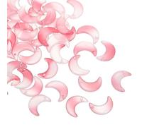 PATIKIL 16x11mm Moon Beads, 50 Pcs Glass Moon Crescent Crystal Beads Tiny Hanging Beads Moon Charm for Bracelets Necklaces Earrings Jewelry Making DIY, Pink/White