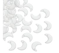 PATIKIL 16x11mm Moon Beads, 50 Pcs Glass Moon Crescent Crystal Beads Tiny Hanging Beads Moon Charm for Bracelets Necklaces Earrings Jewelry Making DIY, Clear White