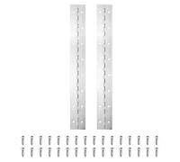 PATIKIL 16x2 Inch Piano Hinge, 2 Pack 304 Stainless Steel Continuous Hinge with Holes for Piano Gate Door Wooden Storage Box Cabinet Boat, Silver Tone