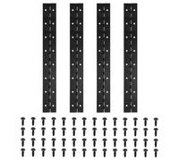 PATIKIL 16x2 Inch Piano Hinge, 4 Pack 304 Stainless Steel Continuous Hinge with Holes for Piano Gate Door Wooden Storage Box Cabinet Boat, Black