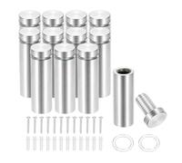 PATIKIL 16x50mm Standoff Screws, 12 Pack Stainless Steel Wall Mount Sign Standoffs Mounting Hardware Advertising Nail for Hanging Acrylic Picture Frame, Silver