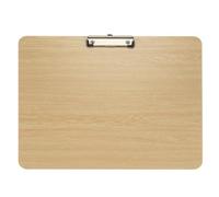 PATIKIL 17.7" x 13.6" Horizontal Clipboard, 1 Pcs Extra Large Landscape Layout Hardboard with Low Profile Clip, Wooden Legal Size Board for Lap, Drawing, Sketching, Office,Beige