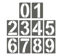 PATIKIL 17 Inch 10Pcs Large Number Stencils, 0-9 Address Number Stencil, Reusable Plastic Digital Templates for Crafts Wood Stencils Templates White