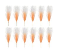 PATIKIL 17 Inch Faux Pampas Grass, 12 Pcs Boho Decor for Home Decoration Artificial Tall Fluffy Stems for Wedding Flower Party Vase Arrangement Centerpieces, Gradient Orange
