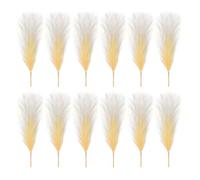 PATIKIL 17 Inch Faux Pampas Grass, 12 Pcs Boho Decor for Home Decoration Artificial Tall Fluffy Stems for Wedding Flower Party Vase Arrangement Centerpieces, Gradient Beige