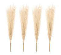 PATIKIL 17 Inch Faux Pampas Grass, 4 Pcs Boho Decor for Home Decoration Artificial Tall Fluffy Stems for Wedding Flower Party Vase Arrangement Centerpieces, Khaki
