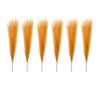 PATIKIL 17 Inch Faux Pampas Grass, 6 Pcs Boho Decor for Home Decoration Artificial Tall Fluffy Stems for Wedding Flower Party Vase Arrangement Centerpieces, Golden