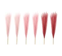 PATIKIL 17 Inch Faux Pampas Grass, 6 Pcs Boho Decor for Home Decoration Artificial Tall Fluffy Stems for Wedding Flower Party Vase Arrangement Centerpieces, Light Pink/Dark Pink/Wine Red