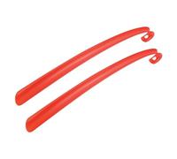 PATIKIL 17inch Shoe Horn, 2Pcs Plastic Curved Handle Shoe Helper, Shoe Horns for Women Men Adults Seniors Boots, Red