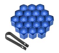 PATIKIL 17mm Wheel Lug Nut Cover Bolt Caps, 20 Pack Universal Car Tire Nut Cover with Tongs for Various Cars Trucks SUV ATV RVs, Blue