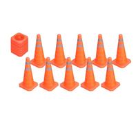 PATIKIL 18" 10 Pack Collapsible Traffic Cones, Orange Safety Cones Cones with Reflective Collar Caution Cones for Parking Lot Driving Training Practice Emergency Roadside Barrier
