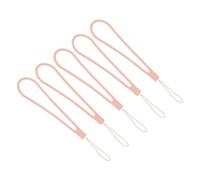 PATIKIL 18.5cm Wrist Strap Lanyards, 5 Pcs Silicone Short Soft Neck Lanyard Hand Wristlet String Badge Lanyard for Cellphone USB Key Chain Camera, Pink Style 2