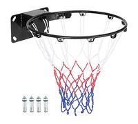 PATIKIL 18" Basketball Rim Replacement Backboard Mounted Bear Up to 308 lbs Standard Hanging Sizes Basketball Hoop Replacement (Solid Steel) - Black