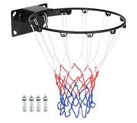 PATIKIL 18" Basketball Rim Replacement with Strong Spring Backboard Mounted Standard Basketball Hoop Replacement for Indoor and Outdoor (Solid Steel) - Black