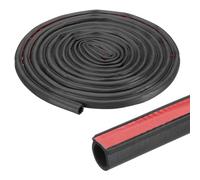 PATIKIL 18 ft D Shape Rubber Seal Strip, 9/16" Self-Adhesive EPDM Rubber Door Weather Stripping for Boat, RV, Auto, Truck, Marine, Garage Doors/Window, Black/Red