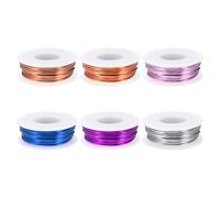 PATIKIL 18 Gauge 1 mm Aluminum Craft Wire, 49.2 ft Metal Wire 6 Roll Armature Bendable Wire for Jewelry Making Metal Wrap DIY, Light Pink/Silver/Sapphire Blue/Purple/Rose Gold/Orange Red