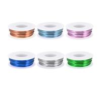 PATIKIL 18 Gauge 1 mm Aluminum Craft Wire, 49.2 ft Metal Wire 6 Roll Armature Bendable Wire for Jewelry Making Metal Wrap DIY, Rose Gold/Silver/Sapphire Blue/Light Pink/Green/Steel Blue