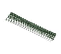 PATIKIL 18 Gauge 16" Floral Stem Wire, 100 Pcs Paper Wrapped Iron Artificial Flower Stem Accessories for DIY Bouquet Stem and Craft Decoration, Dark Green