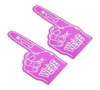PATIKIL 18 Inch Giant Foam Finger, 2Pcs We Are #1 EVA Foam Hand Cheerleading Vibrant Color for Celebration Pom Poms Sports Events Spirit Games Party, Pink
