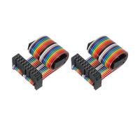 PATIKIL 18 Pins IDC Connector Flat Ribbon Cable 2.54 mm Pitch Length 150 mm Wide 23 Mm, 2 Pcs Dual Row Data Cable Female to Female for IDE Drive Printer Industrial DIY Electronics