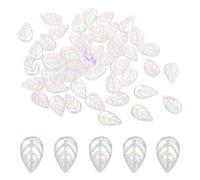 PATIKIL 18 x 11mm Czech Glass Leaf Beads, 100 Pcs Crystal Leaf Beads for Jewelry Making DIY Craft Bracelet Necklaces Earrings, AB Color